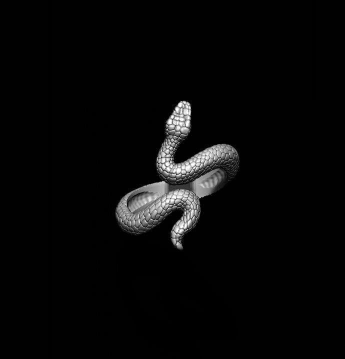 snake ring v2 3D print model_4