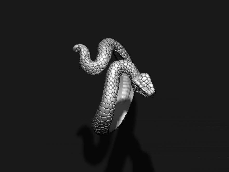 snake ring v2 3D print model_3