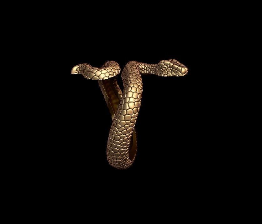 snake ring v2 3D print model_2
