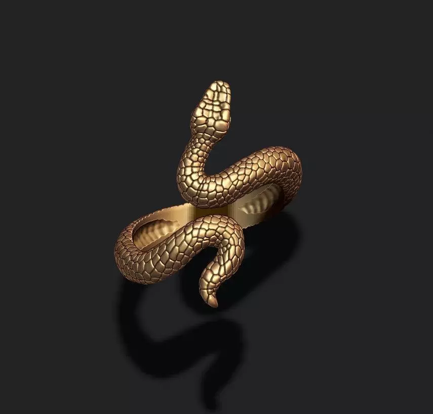 snake ring v2 3D print model_0