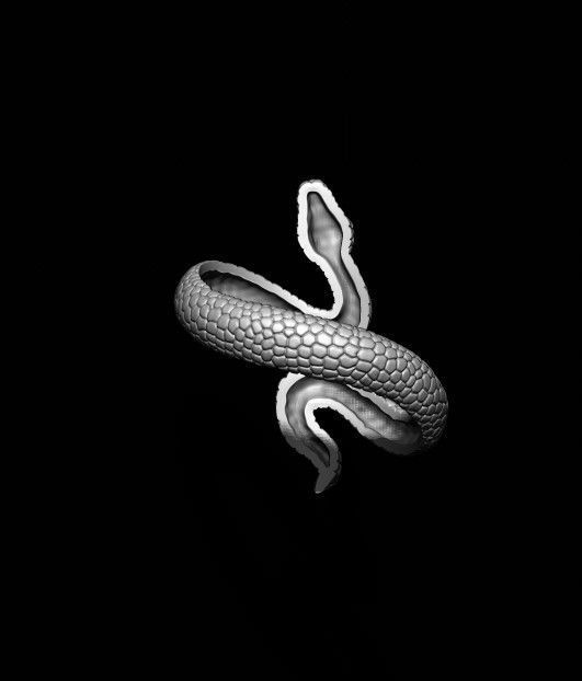 snake ring v2 3D print model_5