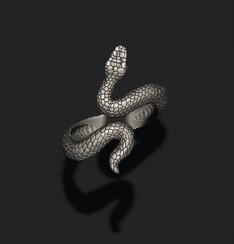 snake ring v2 3D print model_1