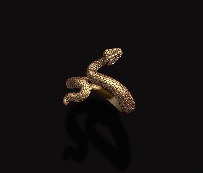 snake ring v2 3D print model_6