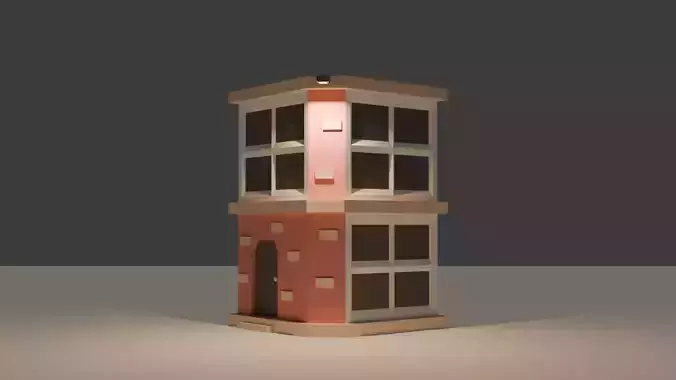 Brick low-poly building