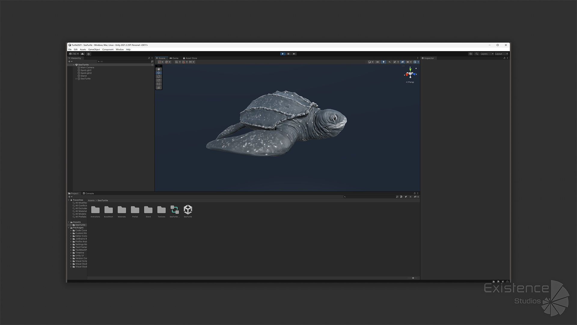 Sea Turtle - Lassie Reptile - Underwater Monster Creature - 36 Low-poly 3D model_29