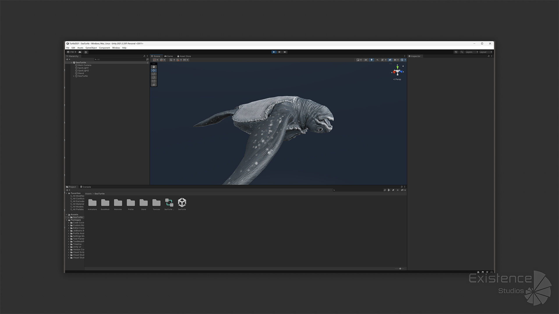 Sea Turtle - Lassie Reptile - Underwater Monster Creature - 36 Low-poly 3D model_32