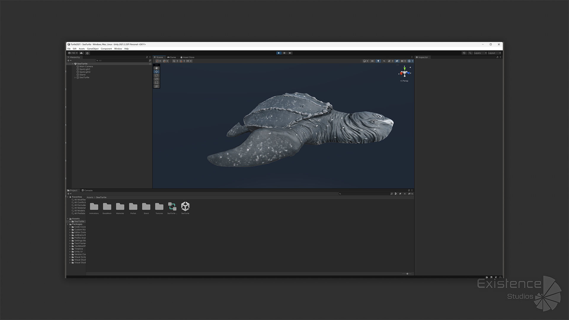 Sea Turtle - Lassie Reptile - Underwater Monster Creature - 36 Low-poly 3D model_30