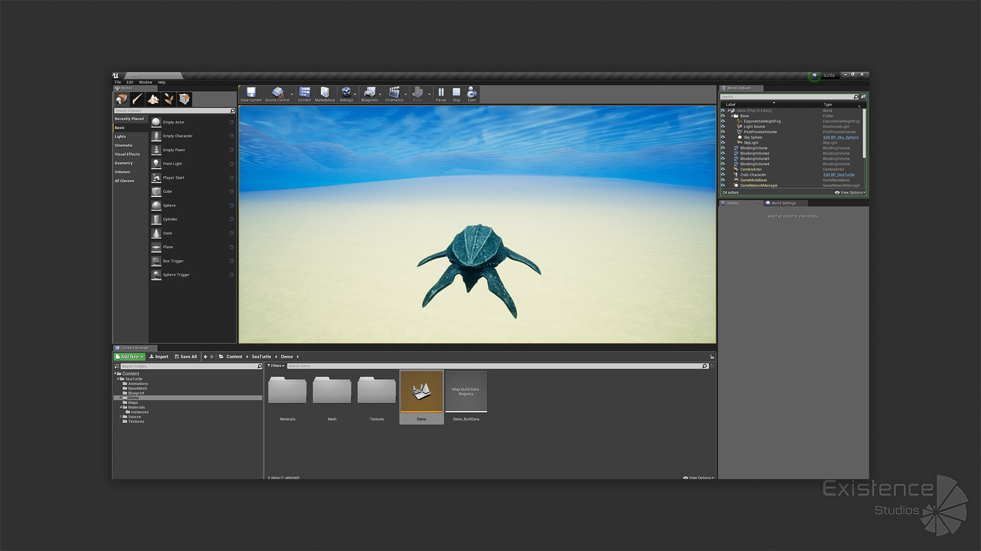 Sea Turtle - Lassie Reptile - Underwater Monster Creature - 36 Low-poly 3D model_22
