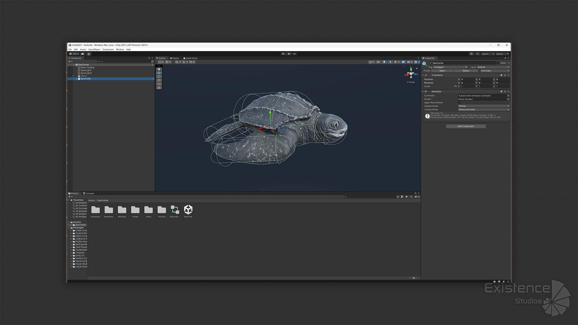 Sea Turtle - Lassie Reptile - Underwater Monster Creature - 36 Low-poly 3D model_33