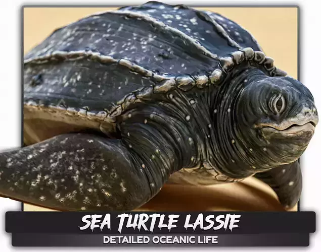 Sea Turtle - Lassie Reptile - Underwater Monster Creature - 36 Low-poly 3D model