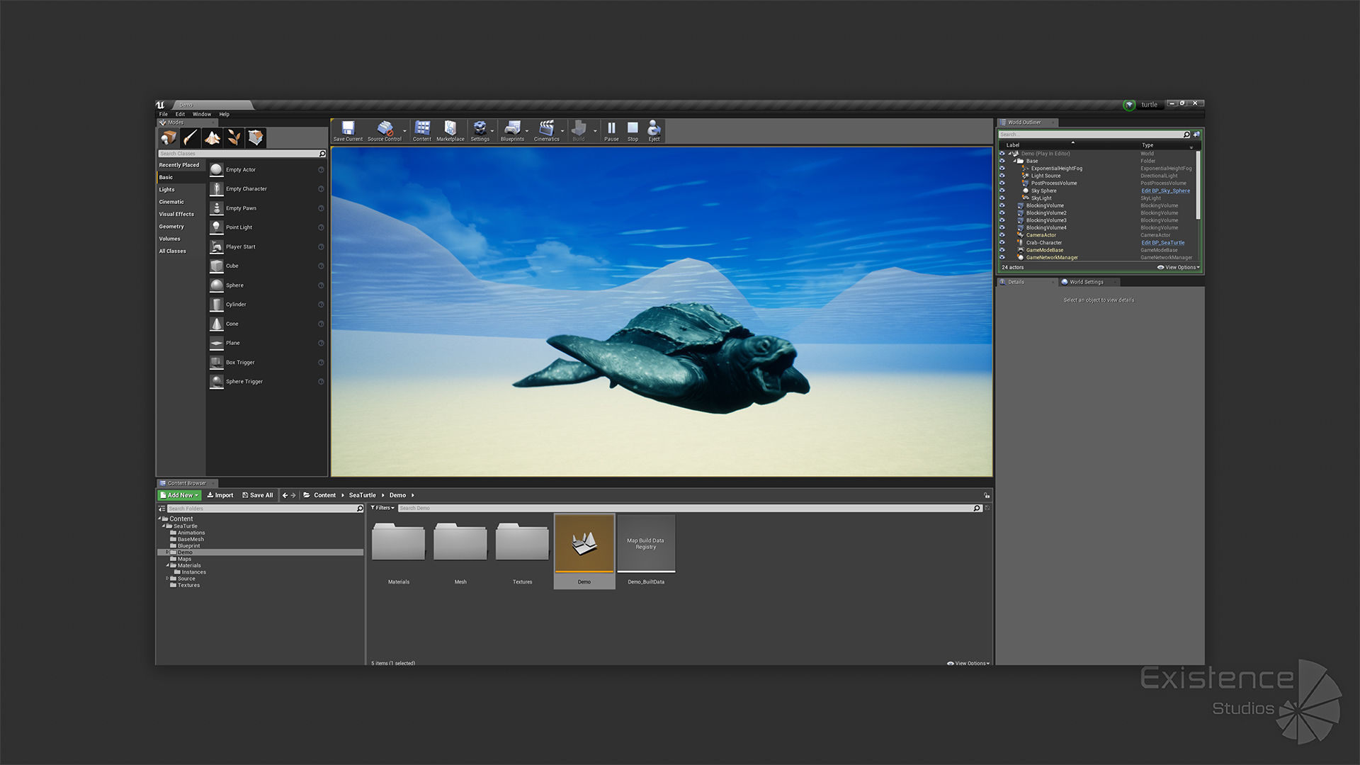 Sea Turtle - Lassie Reptile - Underwater Monster Creature - 36 Low-poly 3D model_21