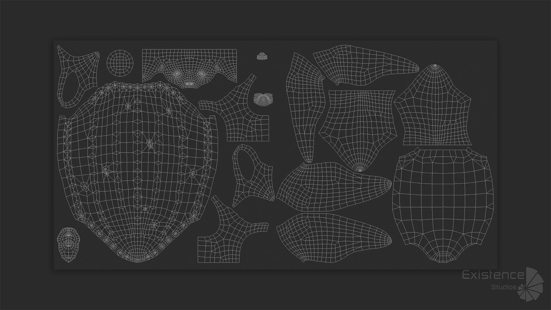 Sea Turtle - Lassie Reptile - Underwater Monster Creature - 36 Low-poly 3D model_17