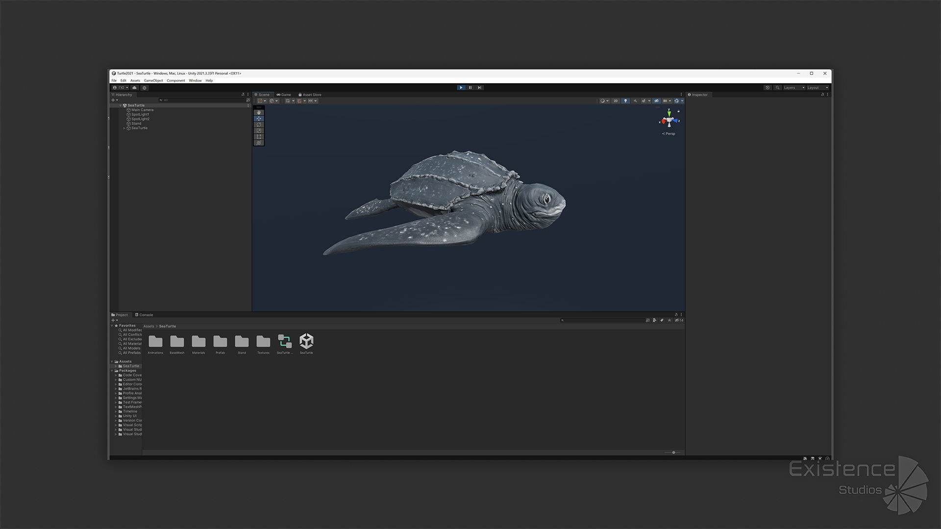 Sea Turtle - Lassie Reptile - Underwater Monster Creature - 36 Low-poly 3D model_35