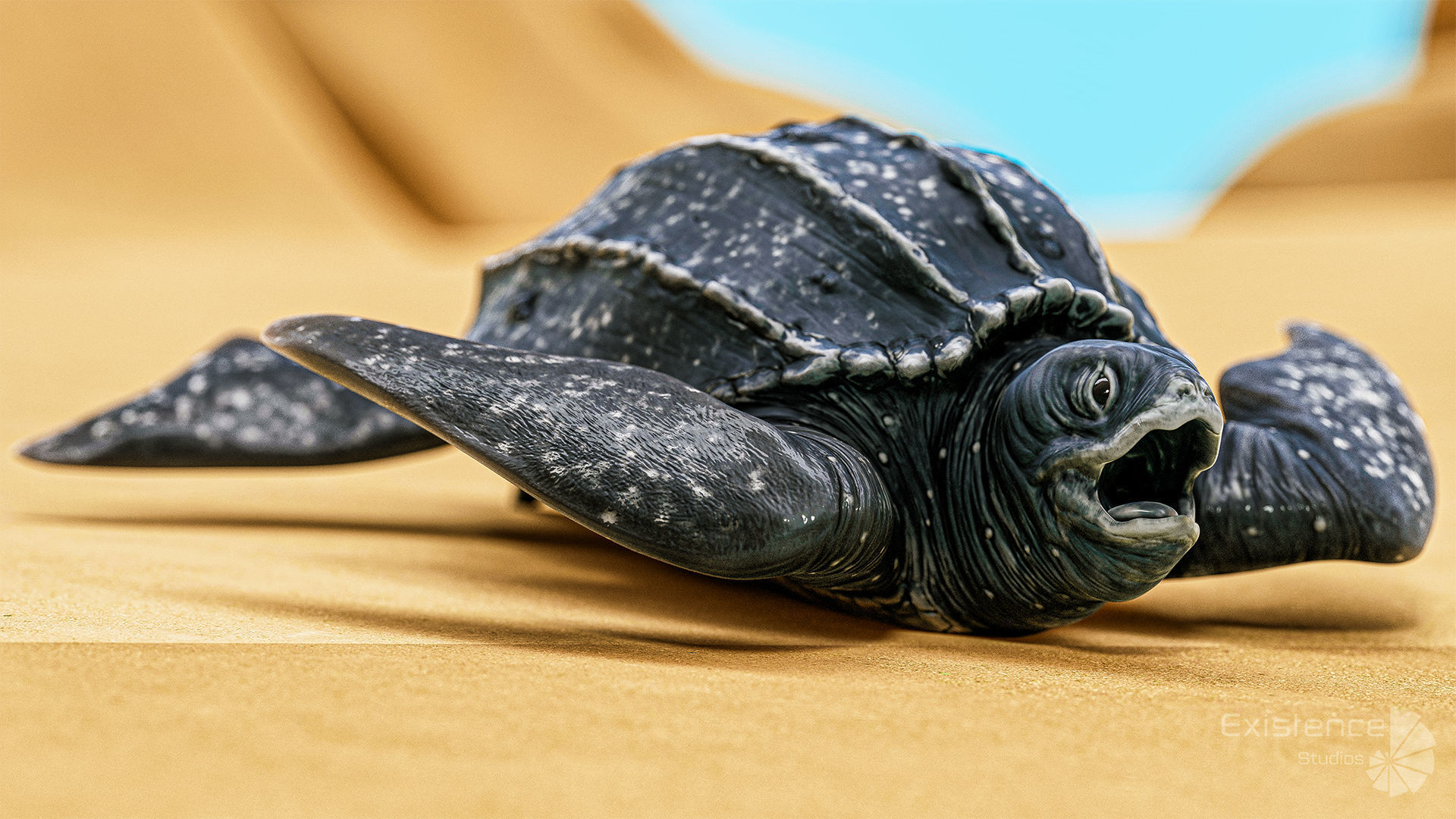 Sea Turtle - Lassie Reptile - Underwater Monster Creature - 36 Low-poly 3D model_8
