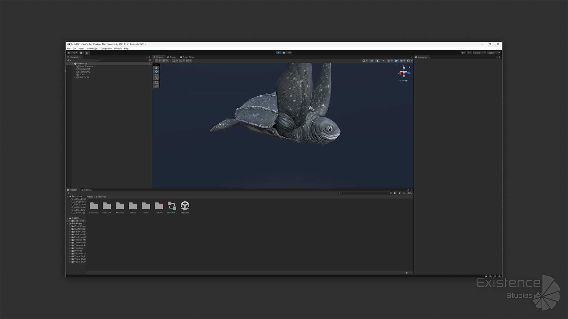 Sea Turtle - Lassie Reptile - Underwater Monster Creature - 36 Low-poly 3D model_31