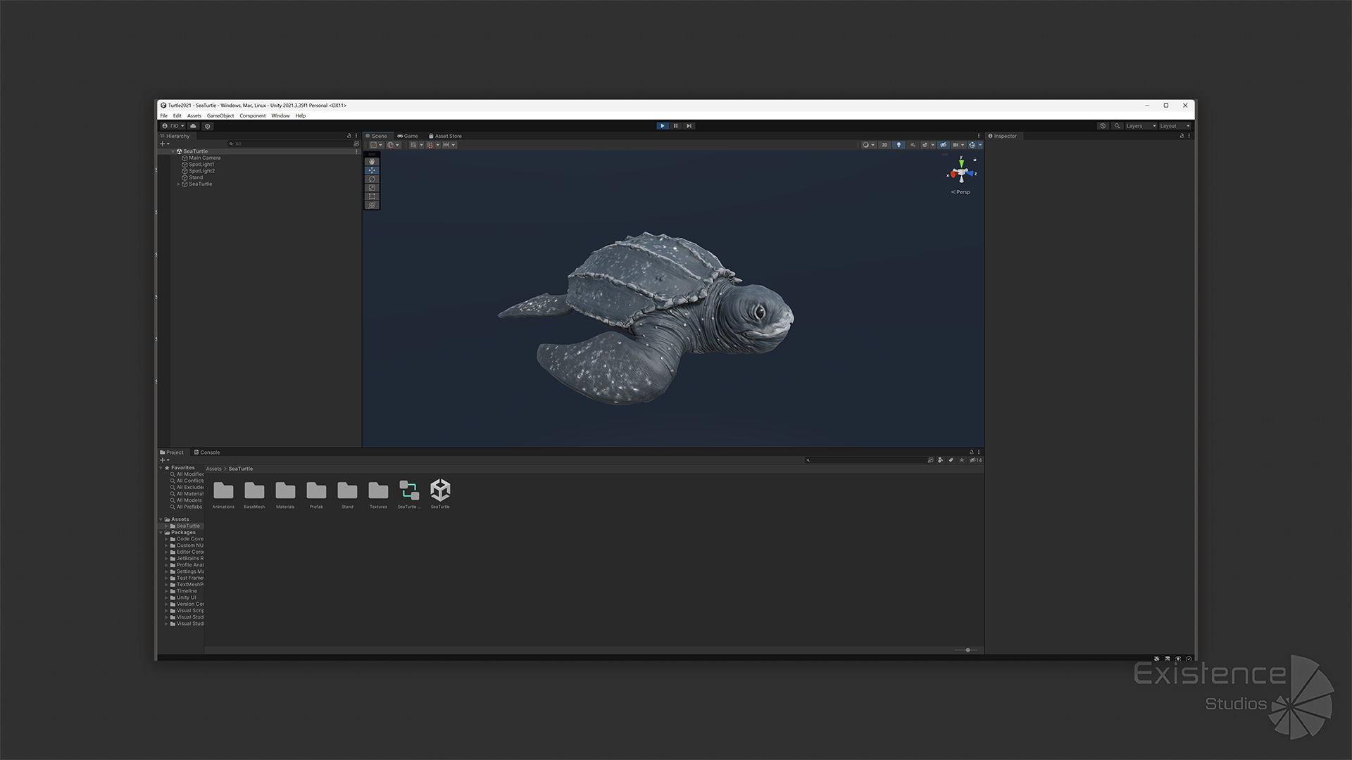 Sea Turtle - Lassie Reptile - Underwater Monster Creature - 36 Low-poly 3D model_28