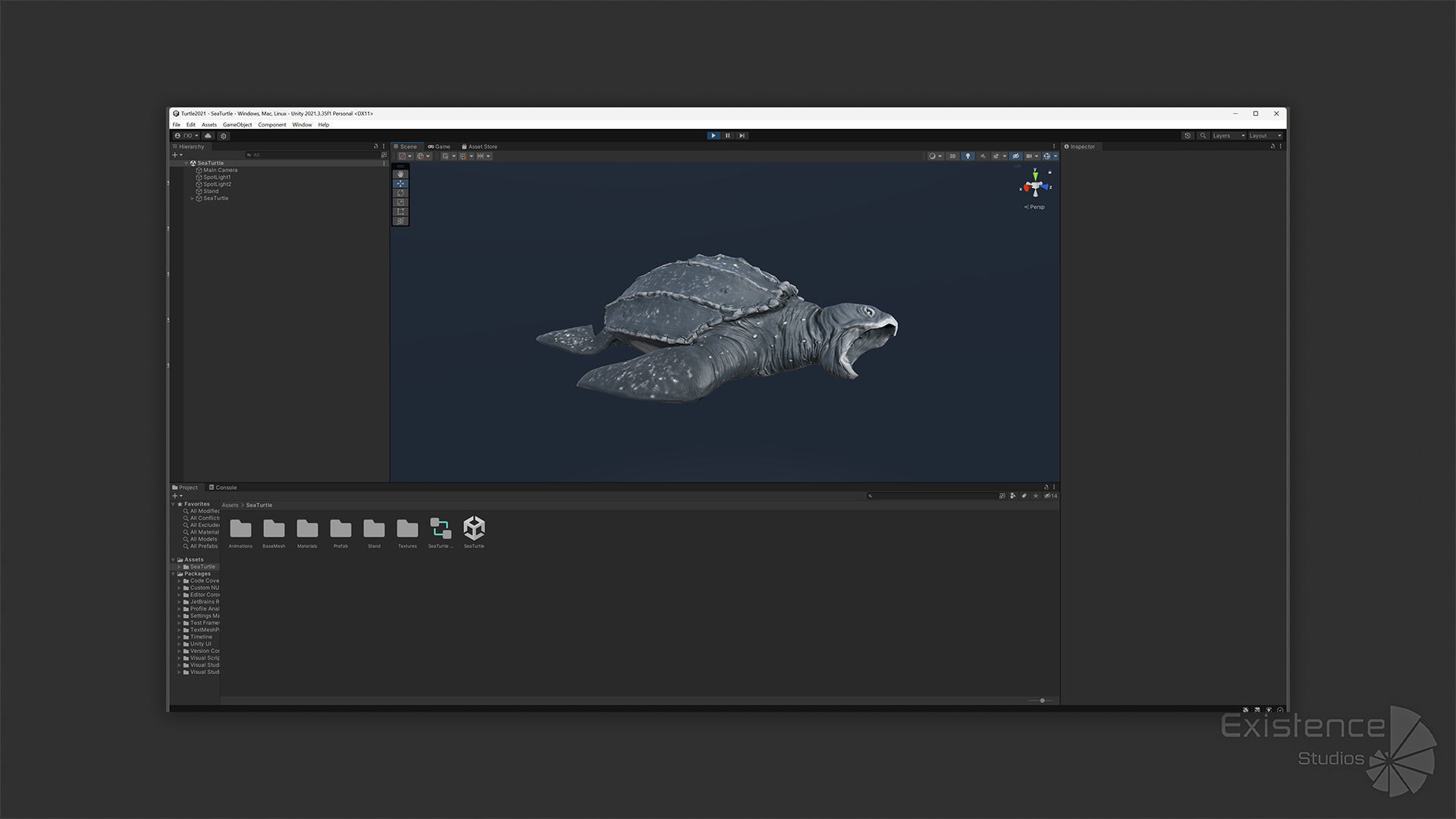 Sea Turtle - Lassie Reptile - Underwater Monster Creature - 36 Low-poly 3D model_34
