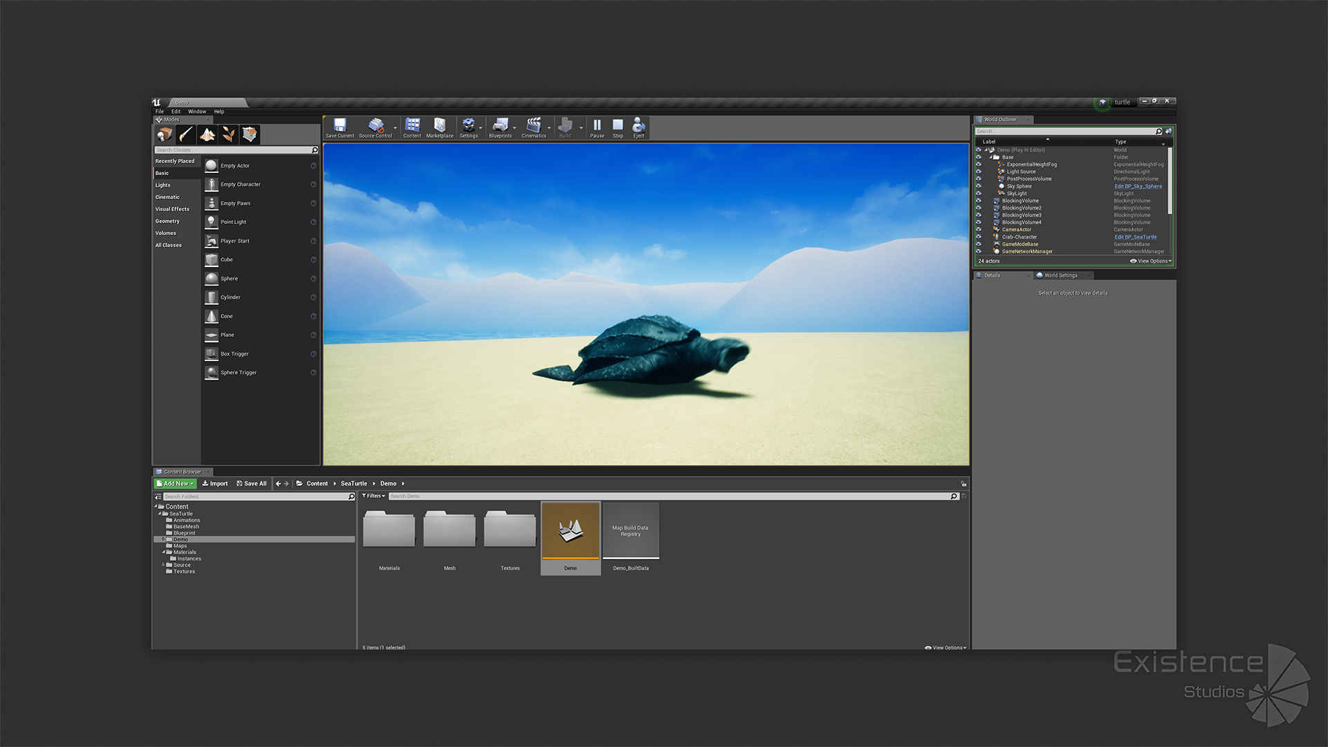 Sea Turtle - Lassie Reptile - Underwater Monster Creature - 36 Low-poly 3D model_19