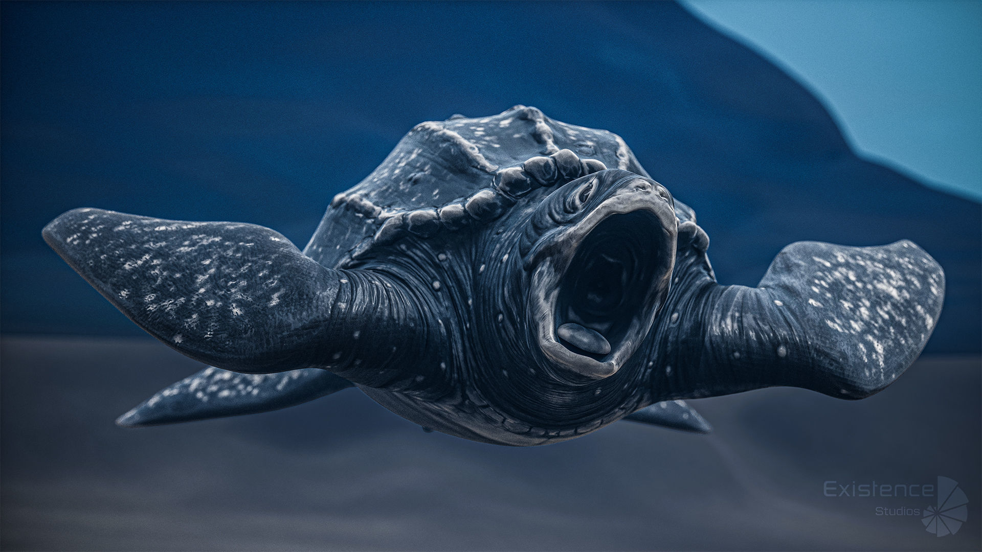 Sea Turtle - Lassie Reptile - Underwater Monster Creature - 36 Low-poly 3D model_11