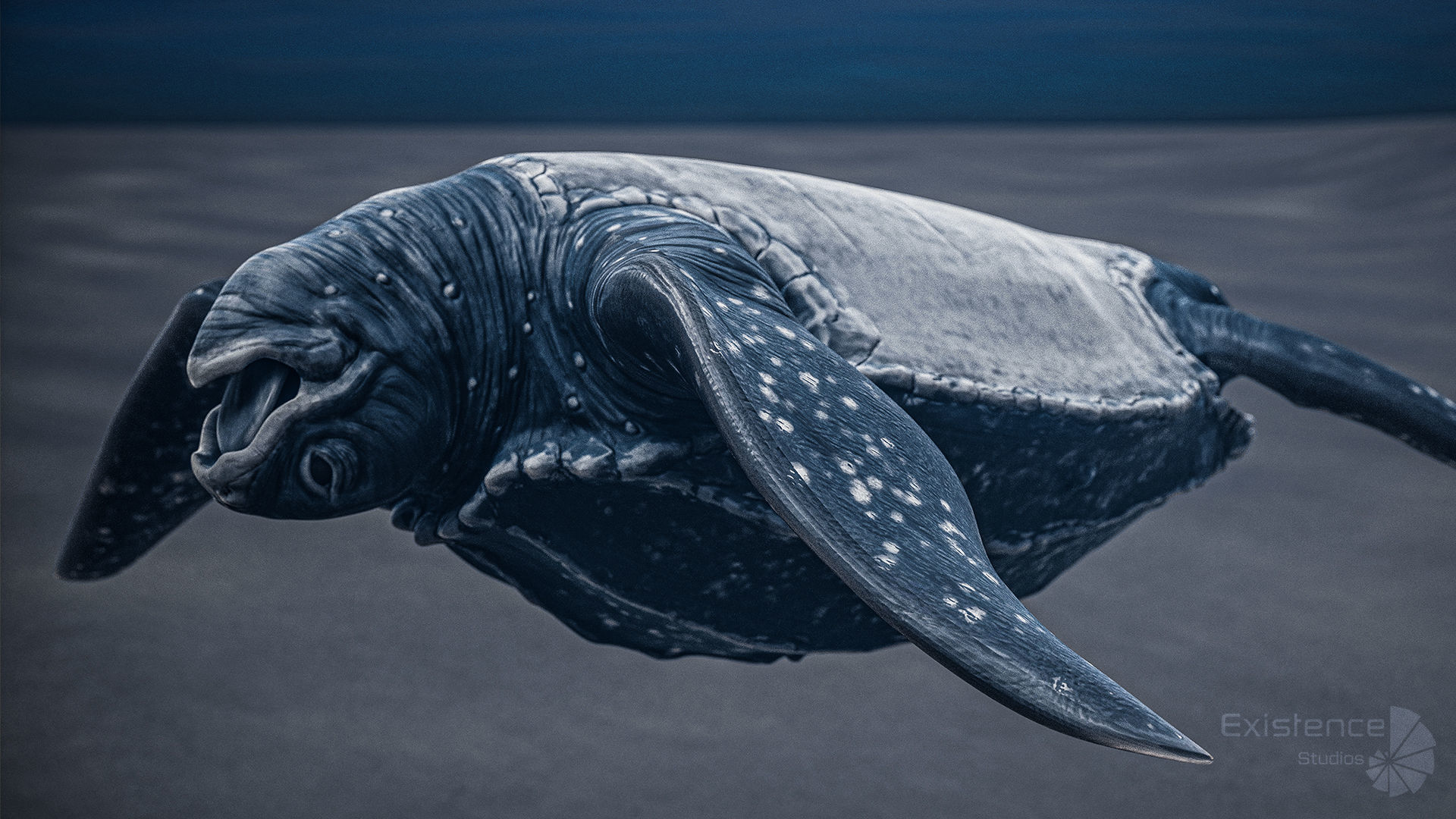 Sea Turtle - Lassie Reptile - Underwater Monster Creature - 36 Low-poly 3D model_5