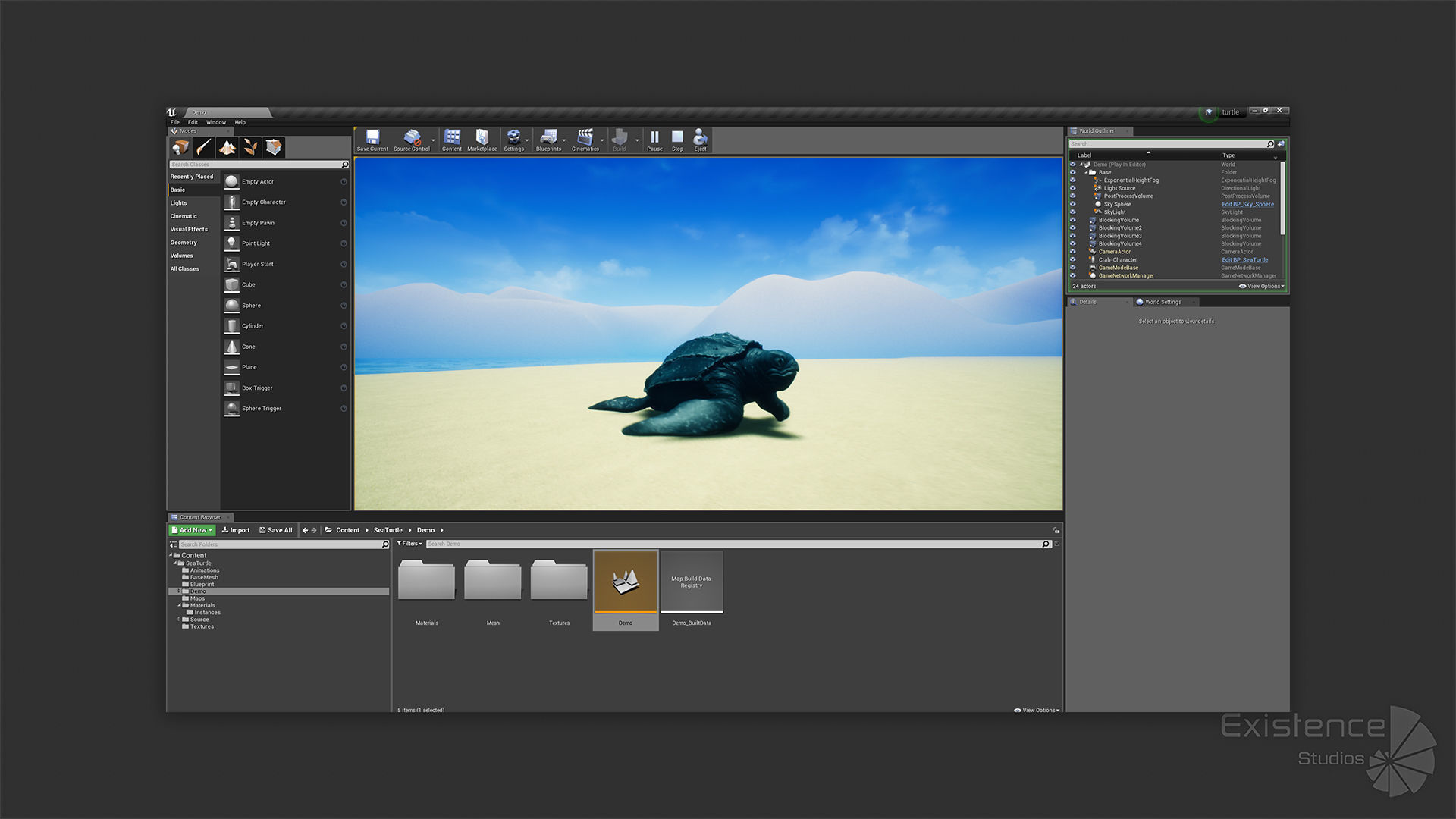 Sea Turtle - Lassie Reptile - Underwater Monster Creature - 36 Low-poly 3D model_20