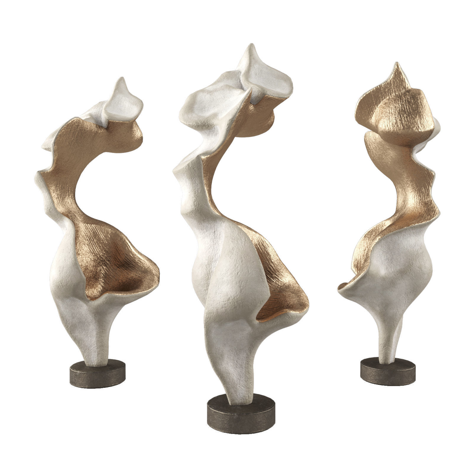 Leaf geometry sculpture Low-poly 3D model_3