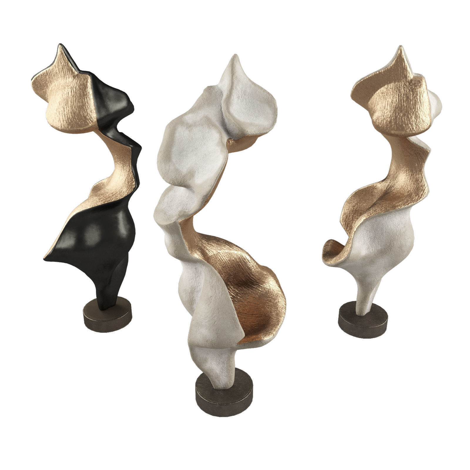 Leaf geometry sculpture Low-poly 3D model_6