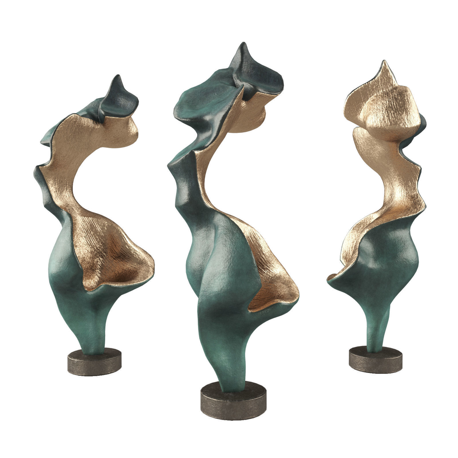 Leaf geometry sculpture Low-poly 3D model_1