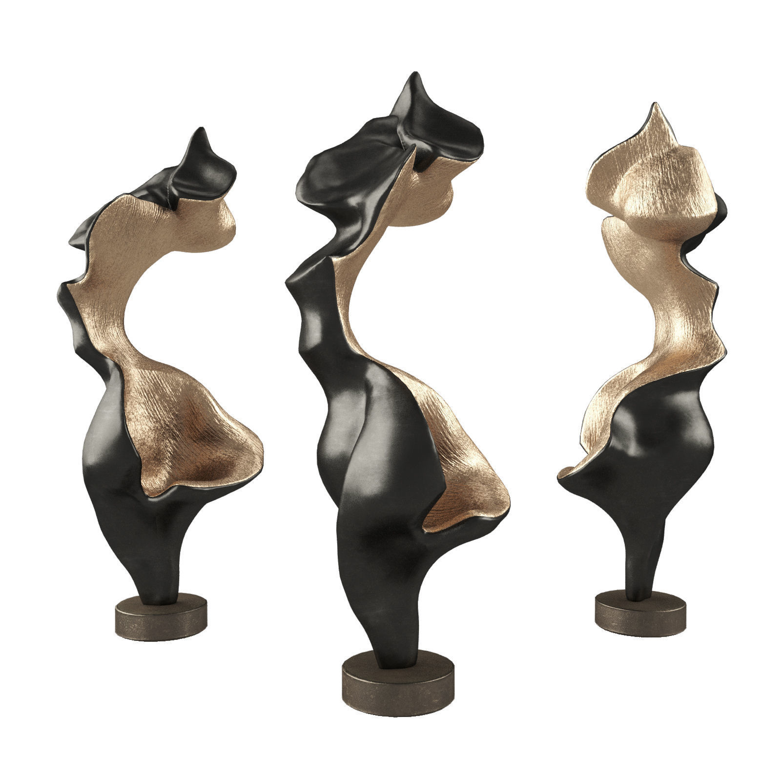 Leaf geometry sculpture Low-poly 3D model_2