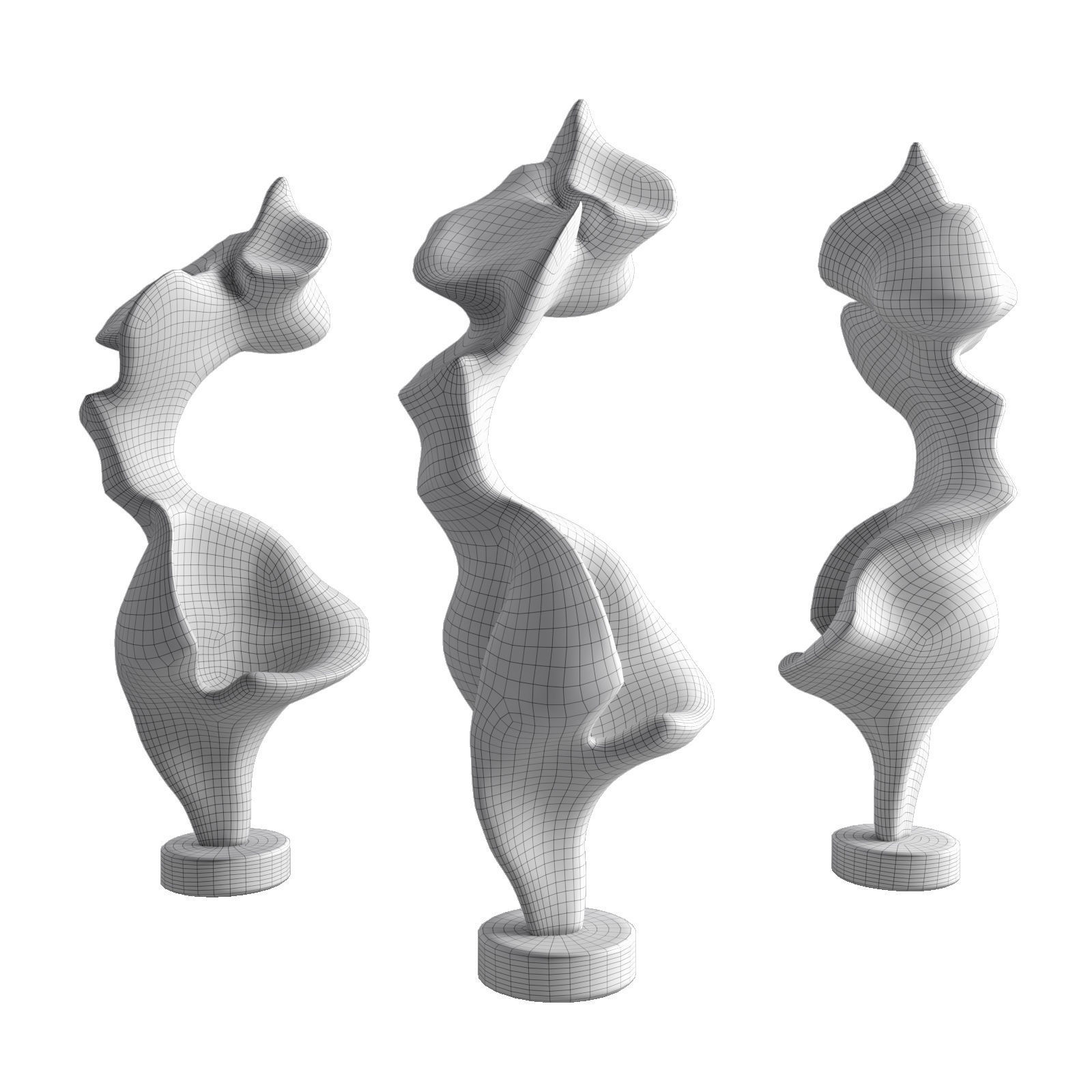 Leaf geometry sculpture Low-poly 3D model_7