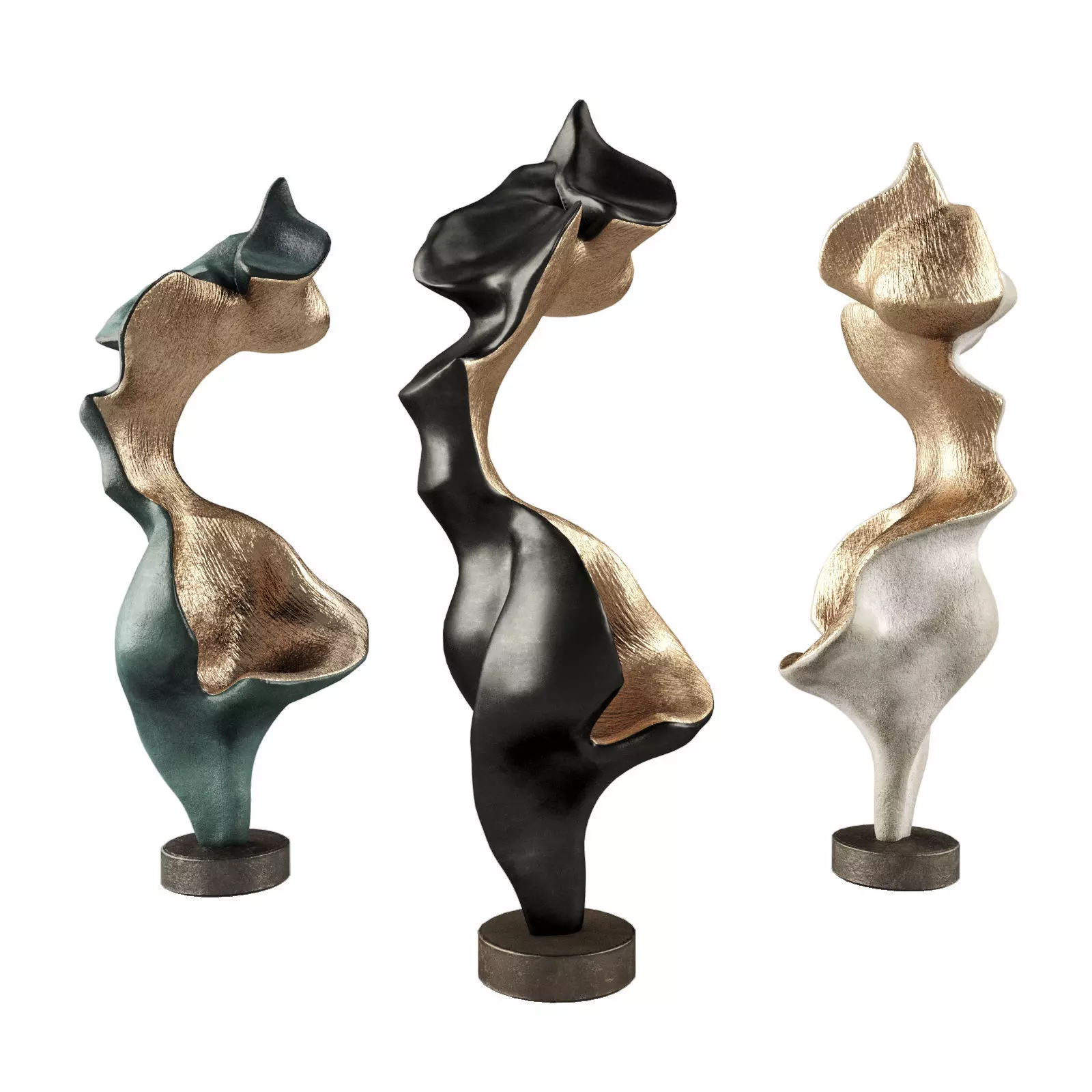 Leaf geometry sculpture Low-poly 3D model_0