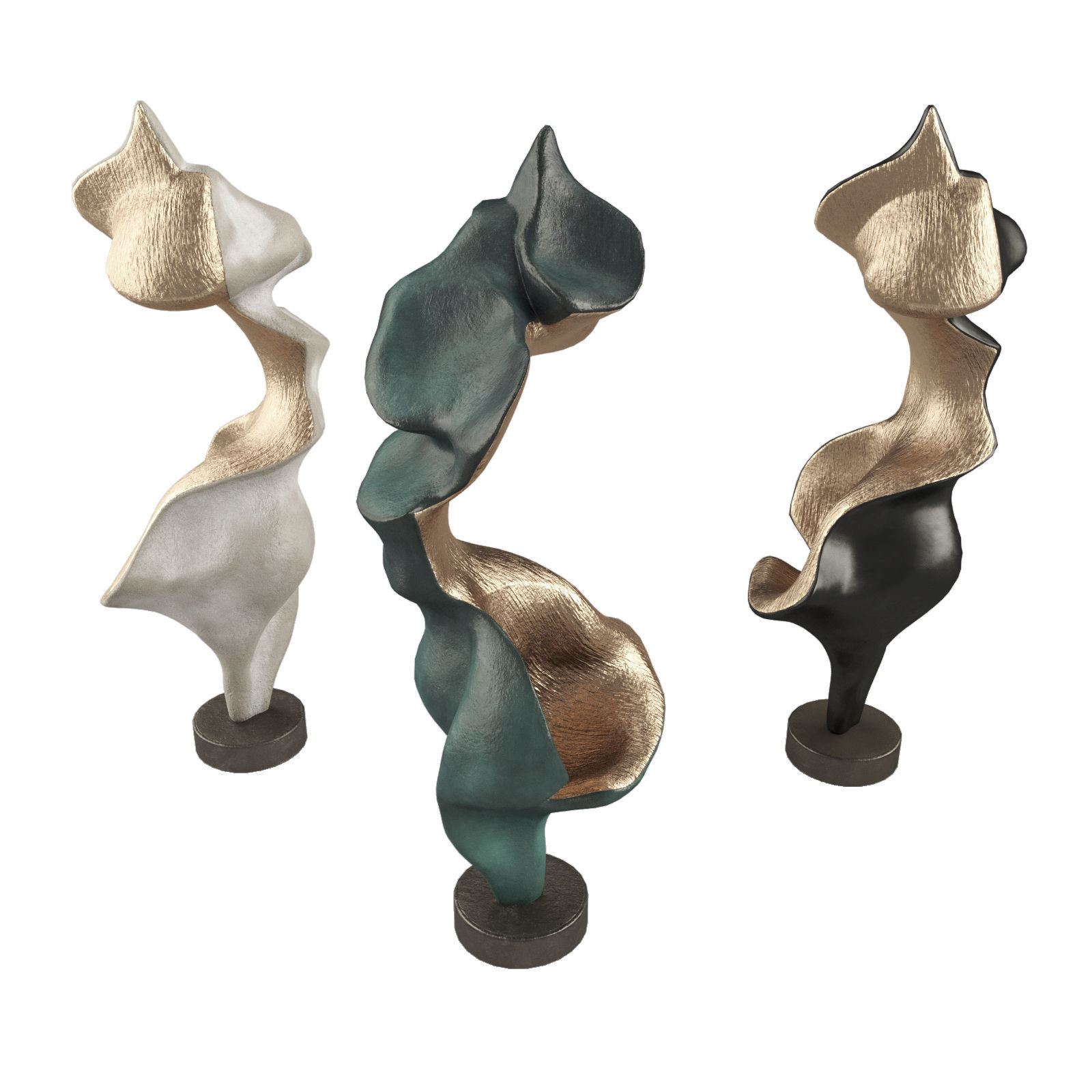 Leaf geometry sculpture Low-poly 3D model_5