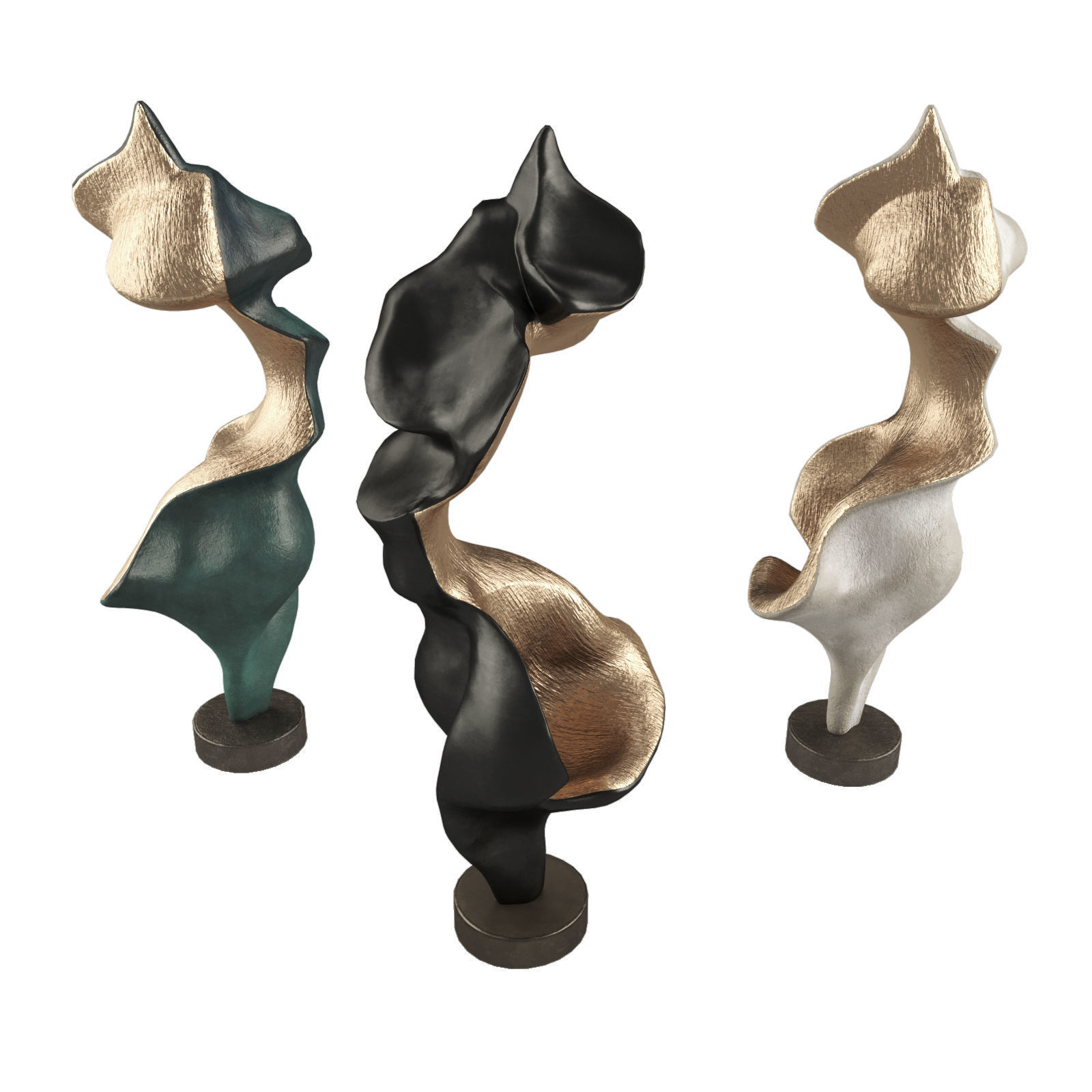 Leaf geometry sculpture Low-poly 3D model_4