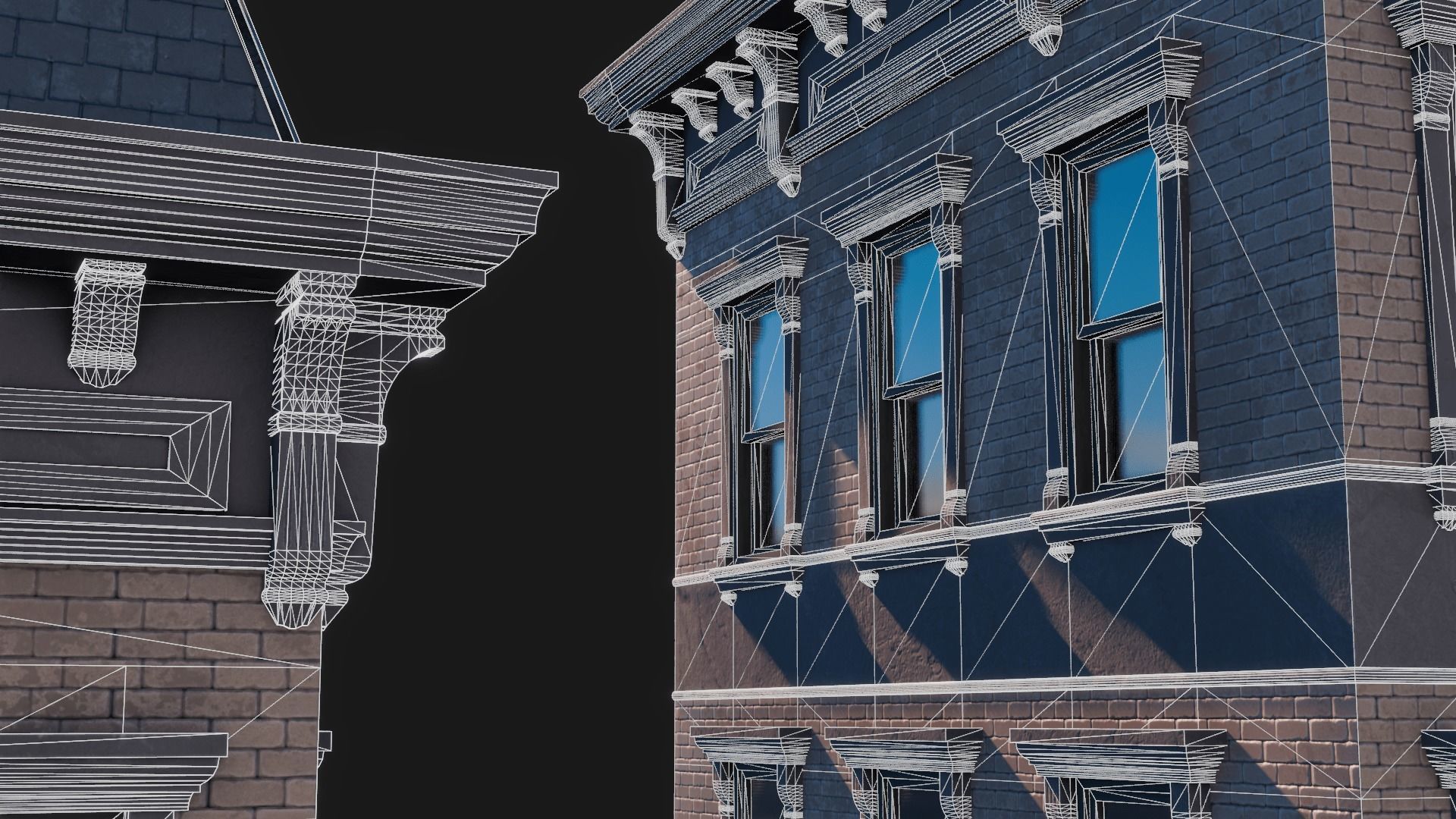 BrownStone Modular Building - Asset Low-poly 3D model_17