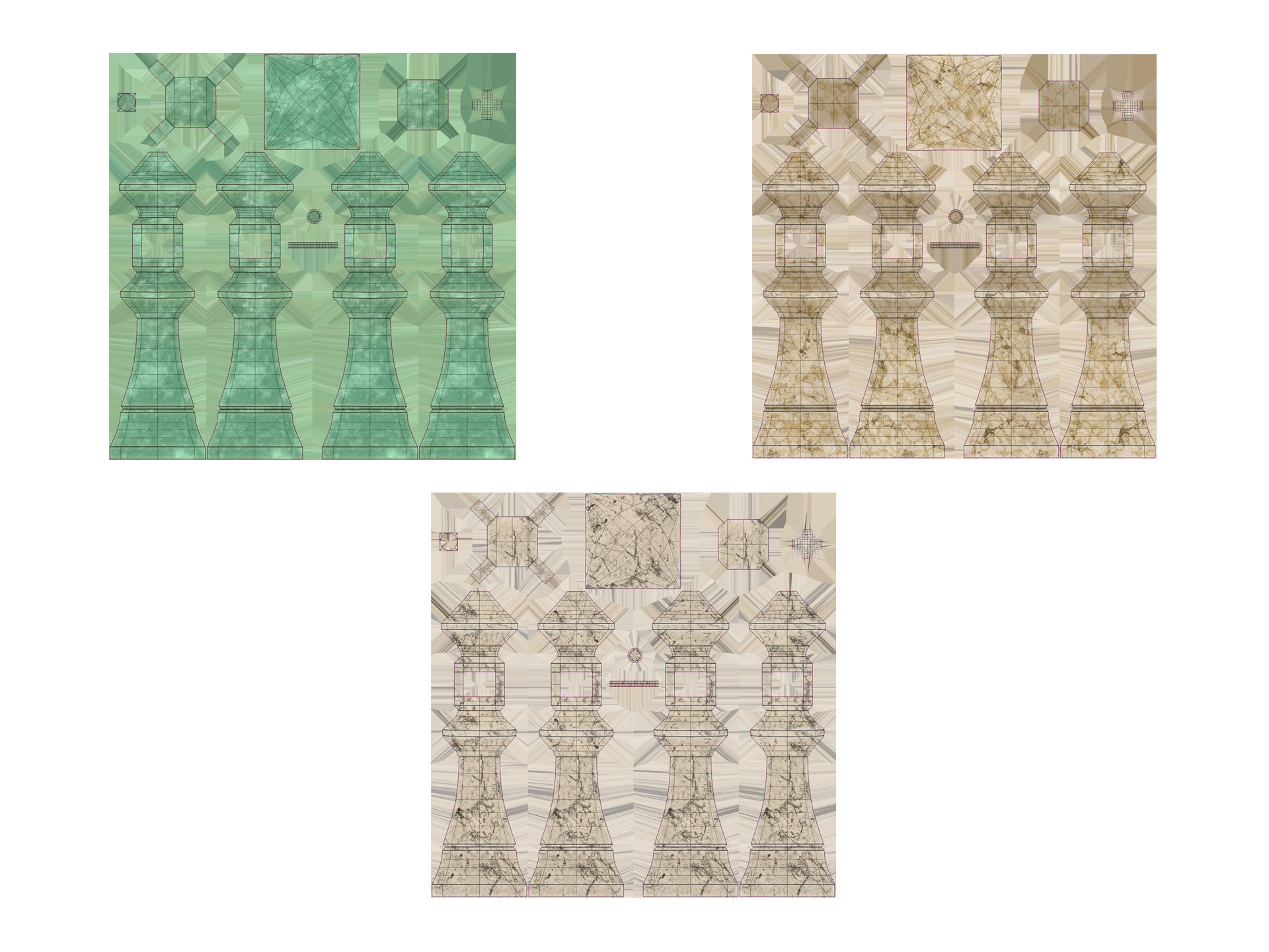 Concrete stone lantern Low-poly 3D model_7