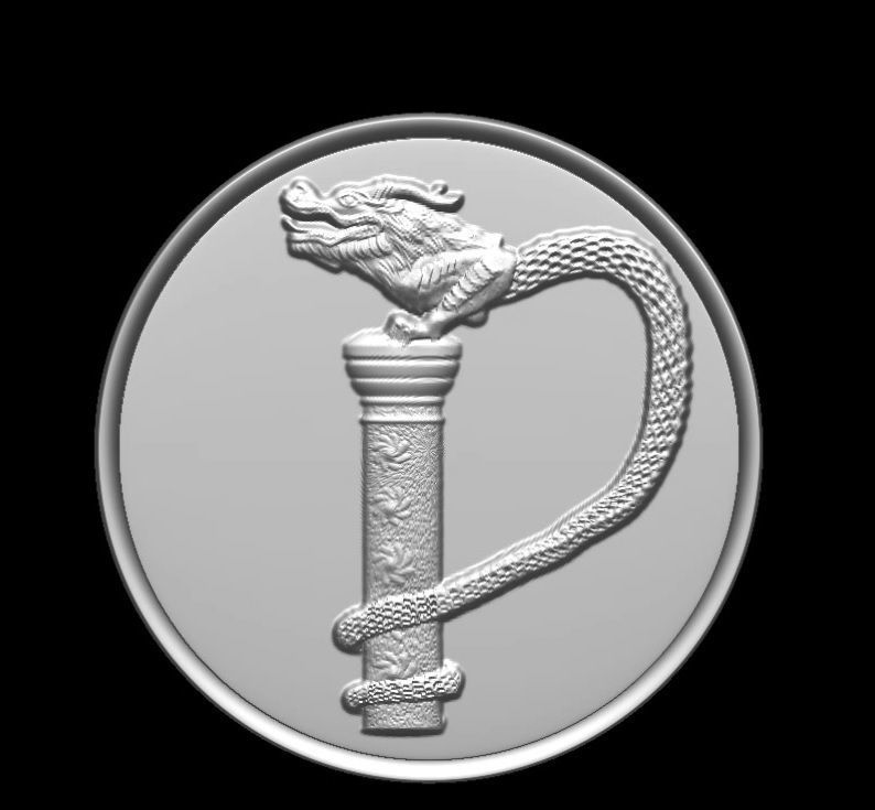 Dragon on a stand with lace tail 3D print model_9