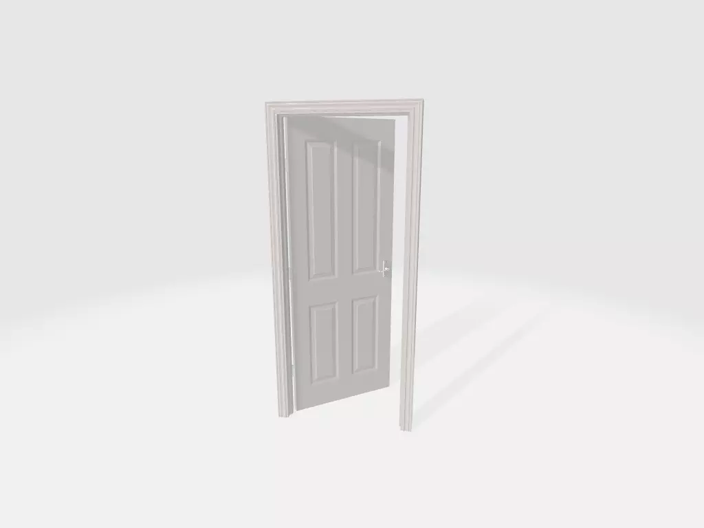 white door Free 3D model_0