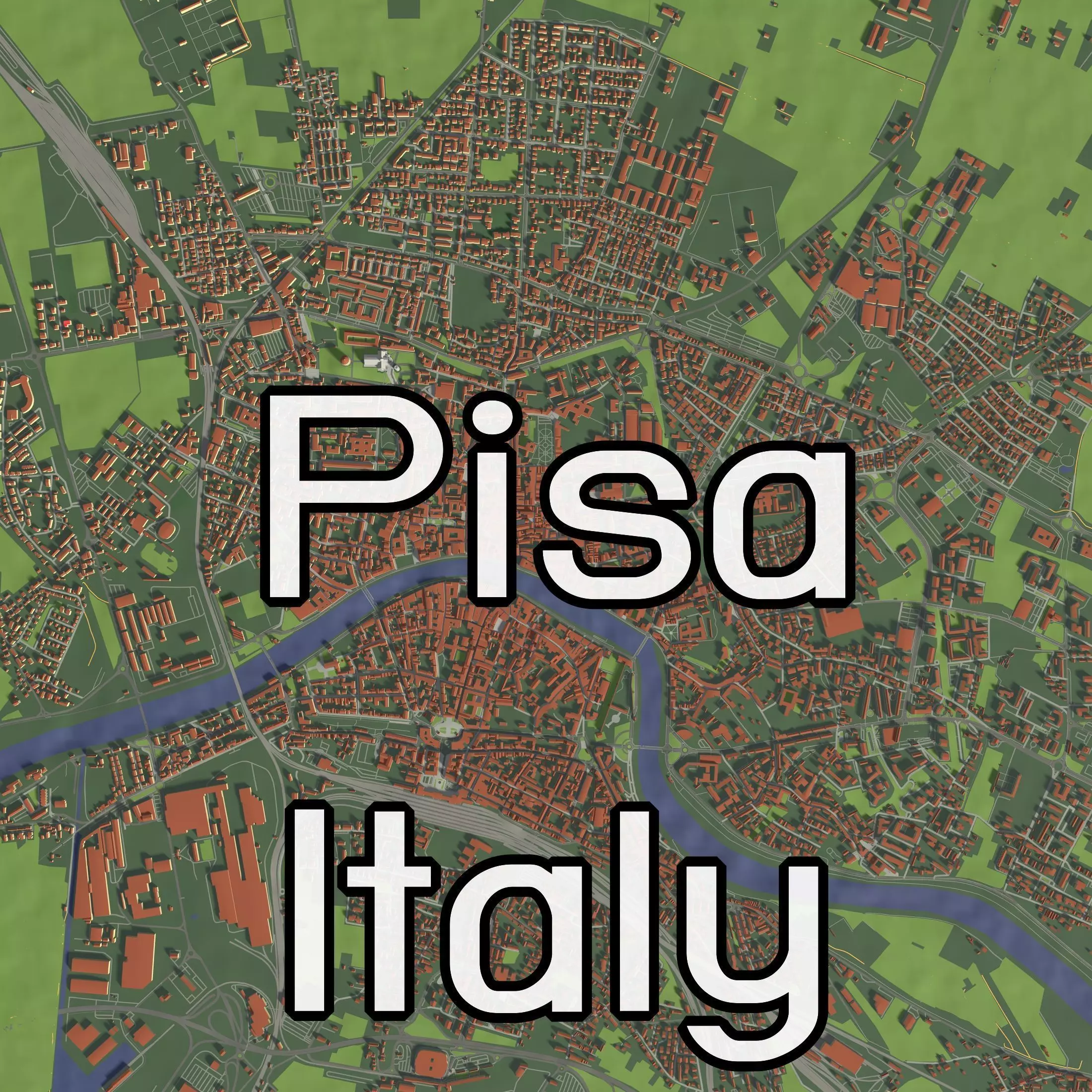 Pisa Italy - city and urban 3D model