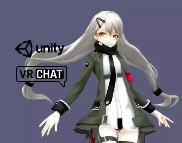 GrMG4 rigged - Girls Frontline Low-poly 3D model Low-poly 3D model