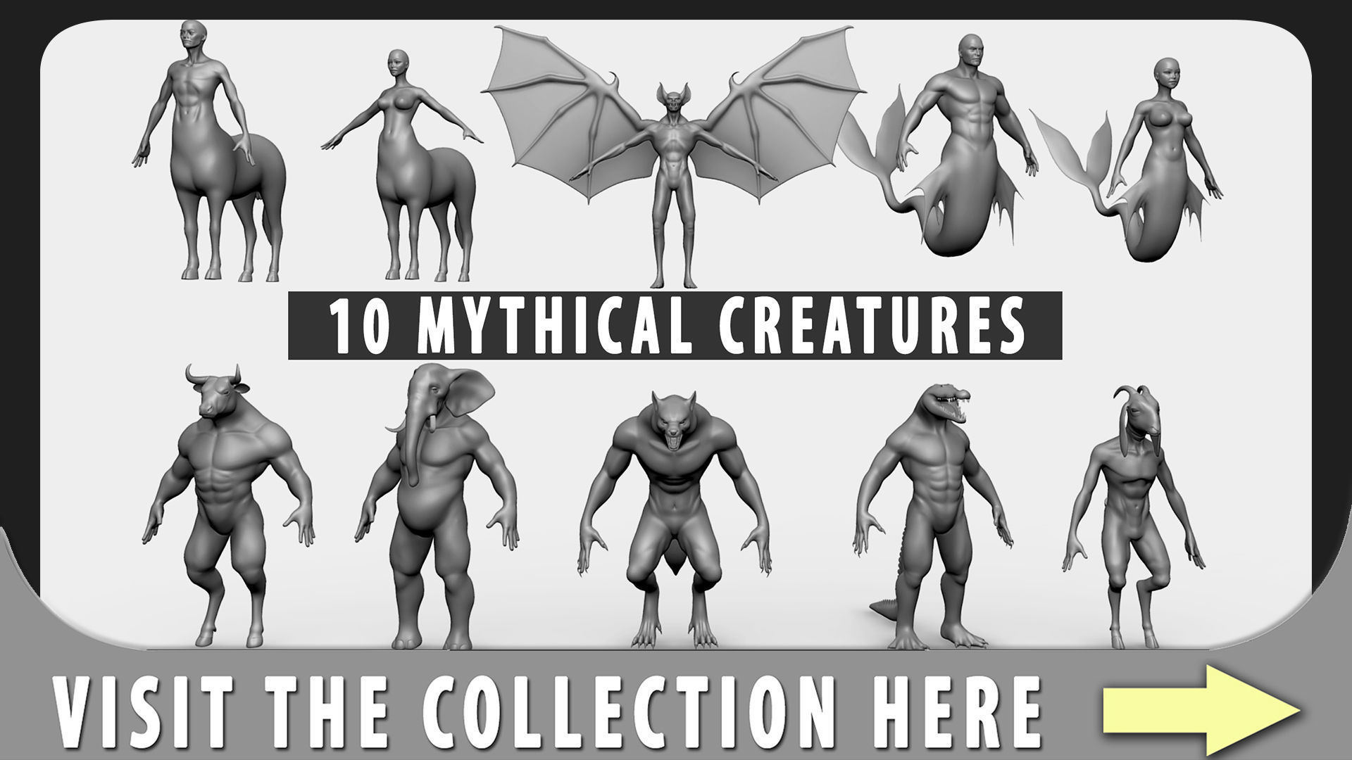 WareWolf Basemesh Low-poly 3D model_7