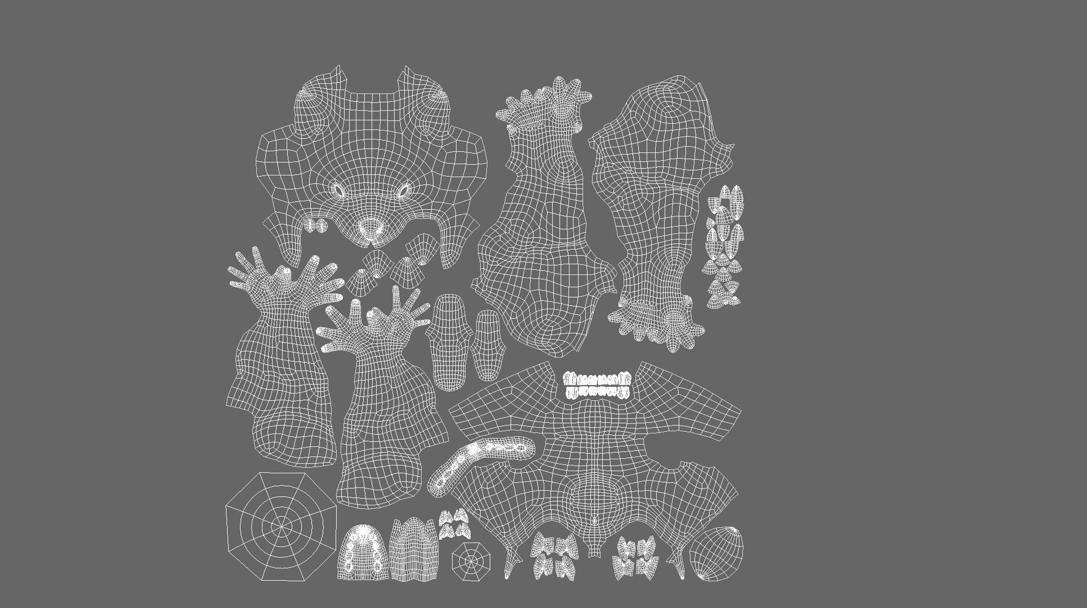 WareWolf Basemesh Low-poly 3D model_6