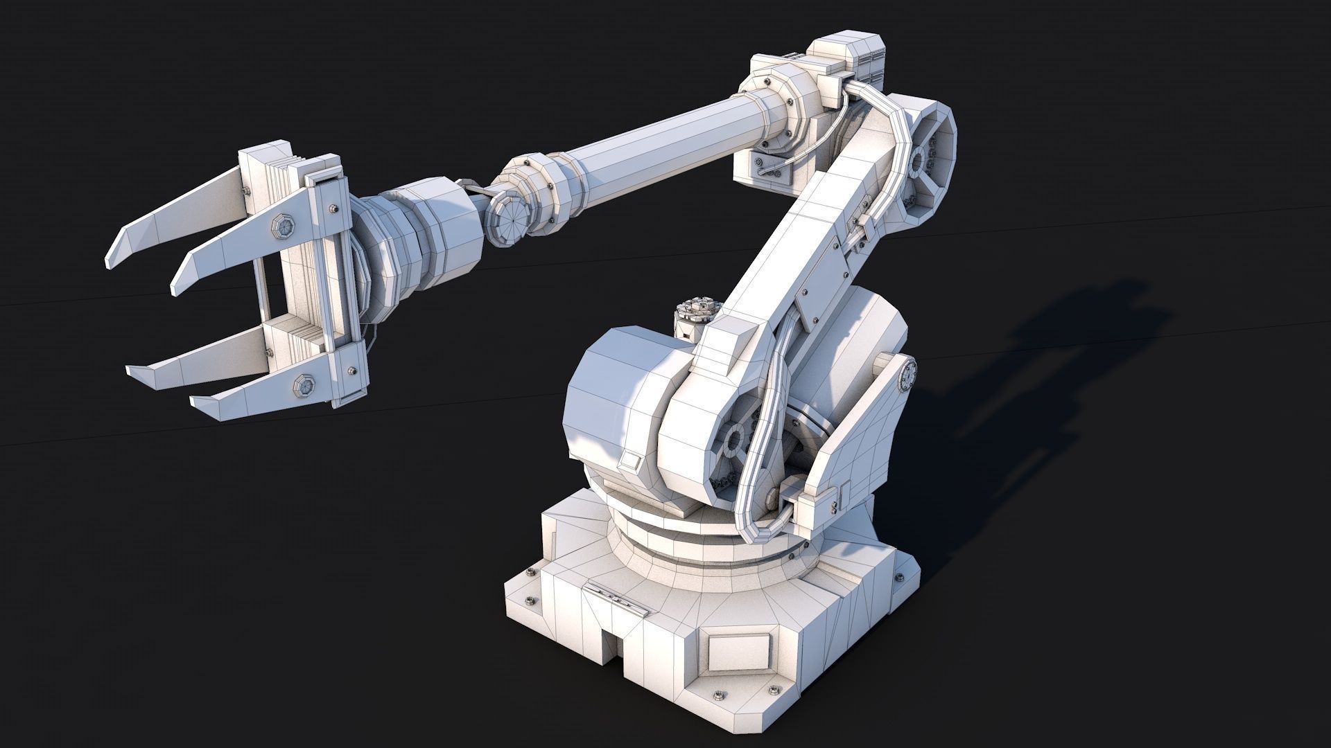 Industrial Robot Arm Low-poly 3D model_1
