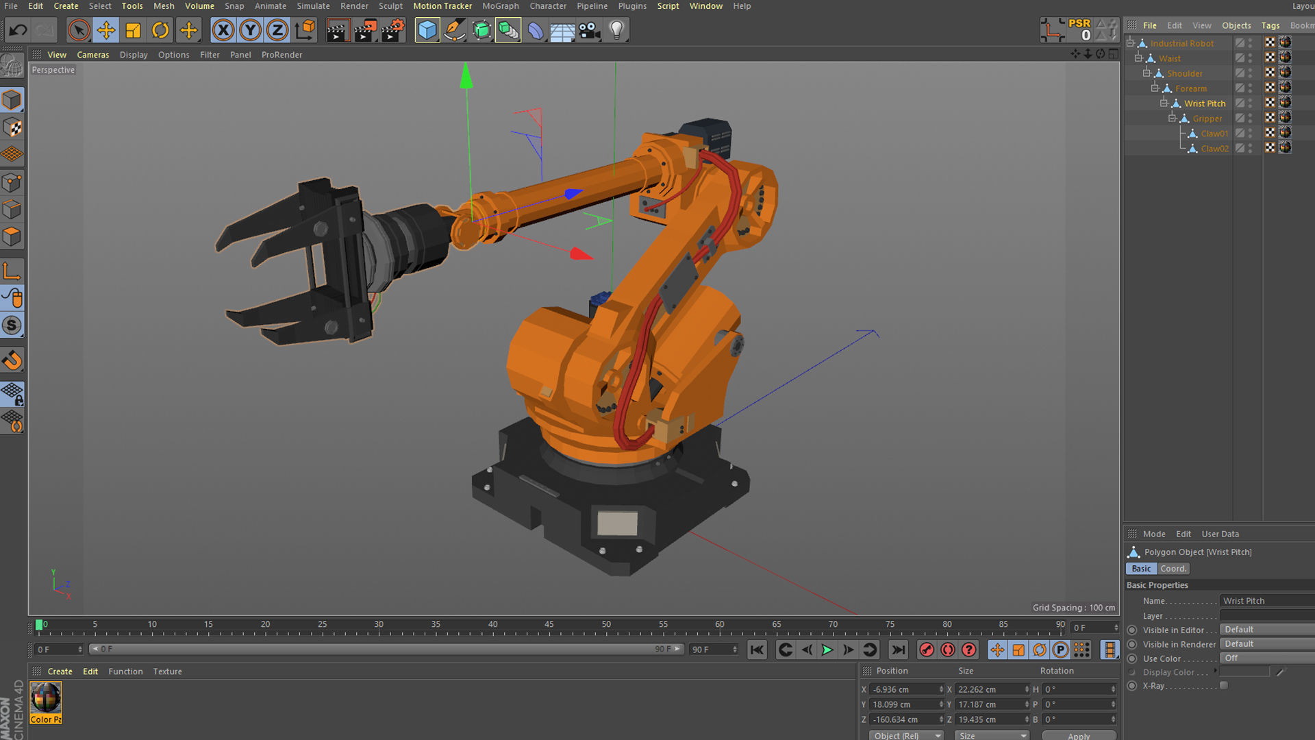 Industrial Robot Arm Low-poly 3D model_7