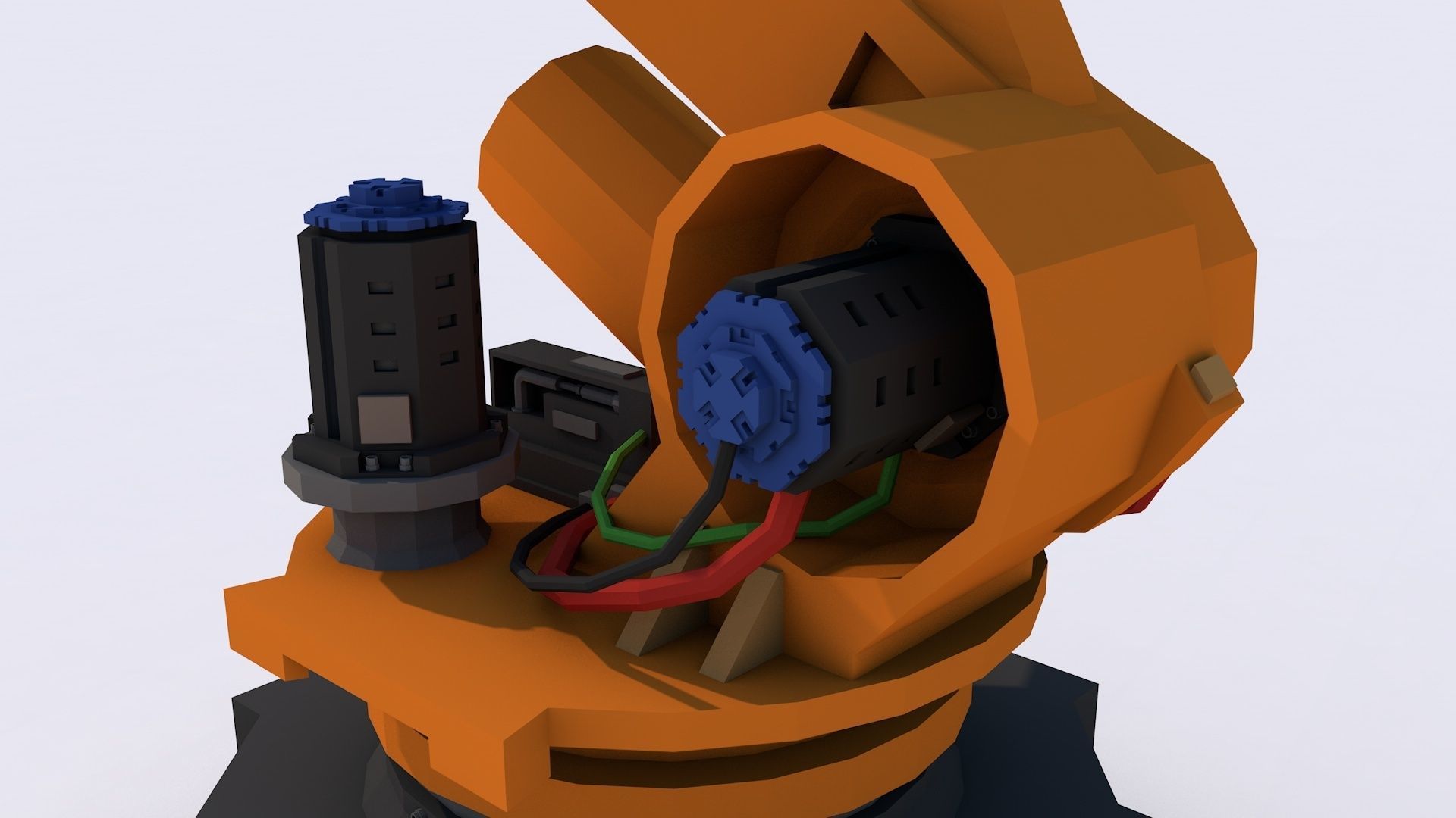 Industrial Robot Arm Low-poly 3D model_5