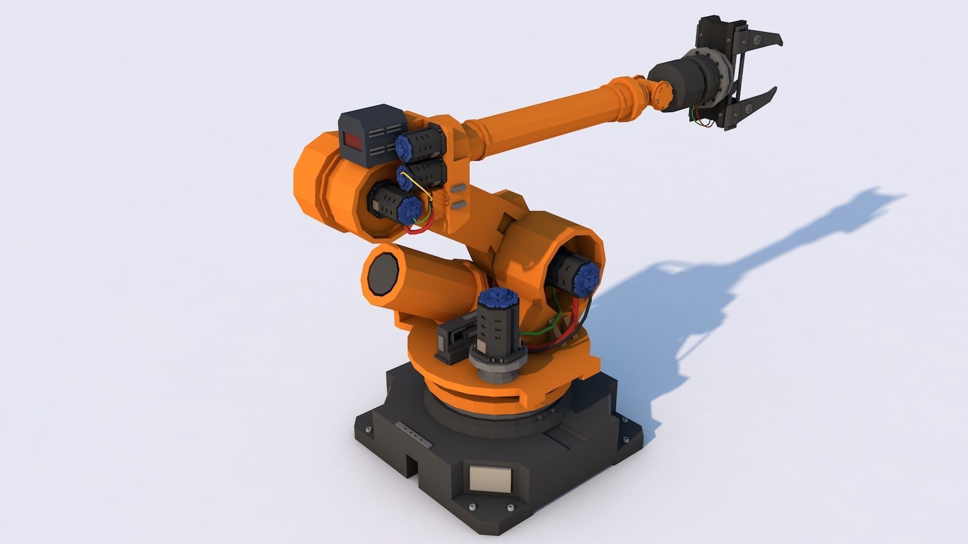 Industrial Robot Arm Low-poly 3D model_2