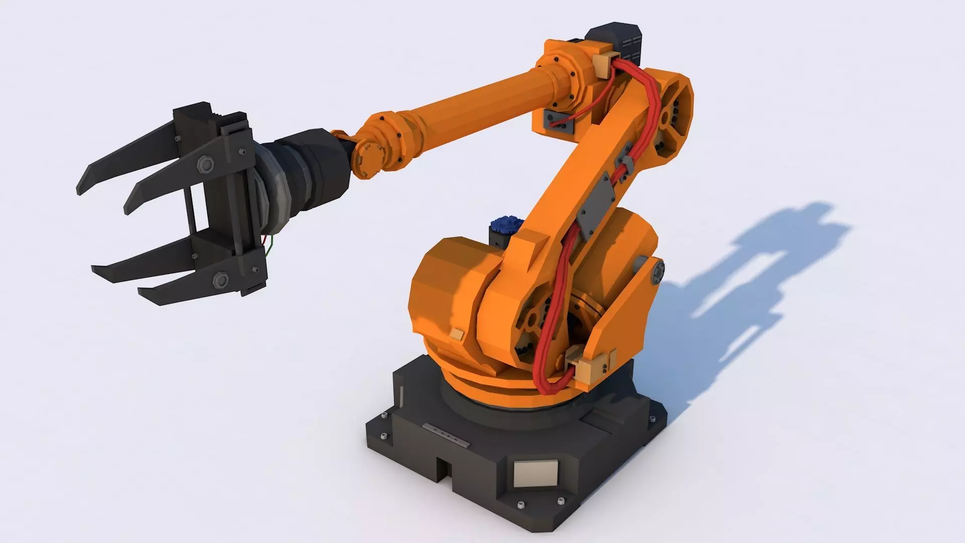 Industrial Robot Arm Low-poly 3D model_0