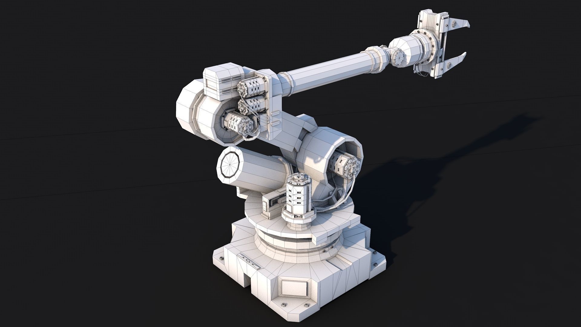 Industrial Robot Arm Low-poly 3D model_3