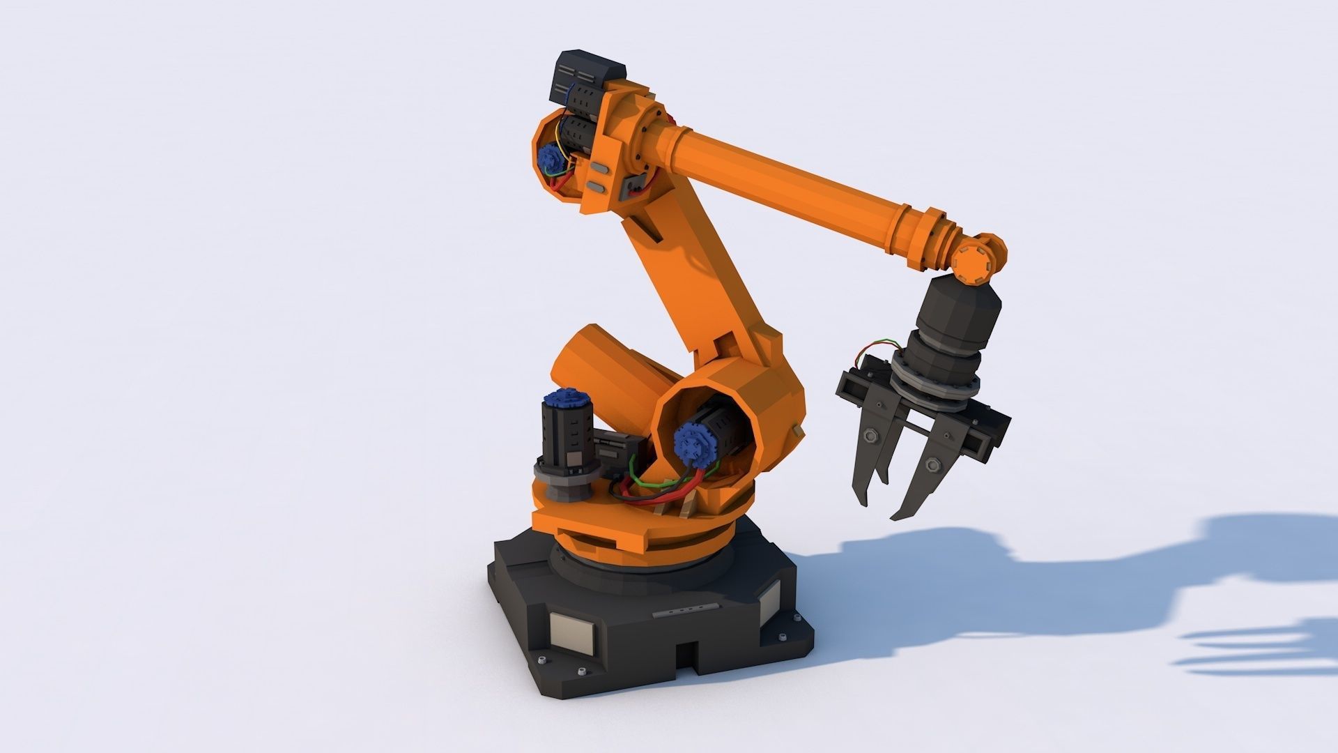 Industrial Robot Arm Low-poly 3D model_6