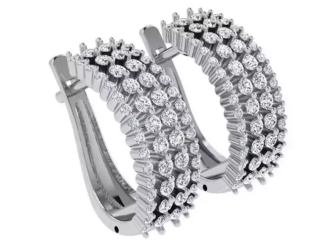 Diamond English Lock Earring 4628