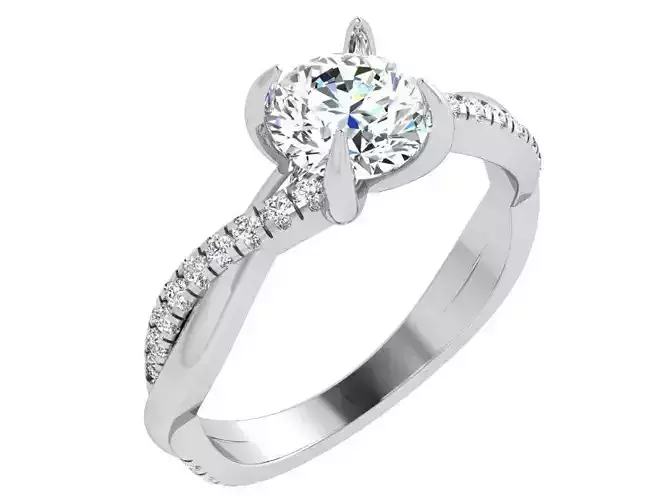 Round Diamond Twisted Ring 4630